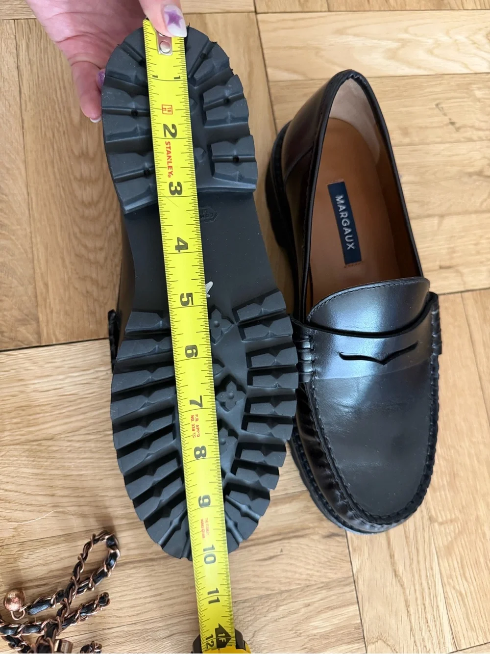 Margaux Women’s Louisa Black Leather Penny Loafers (not shiny) Sz 7
